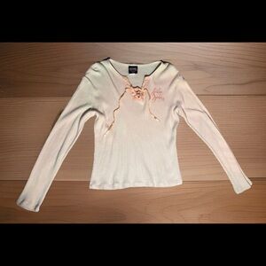 Harley-Davidson peach Lace up thermal long sleeve Top small